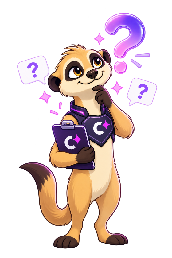 CopyKat mascot thinking